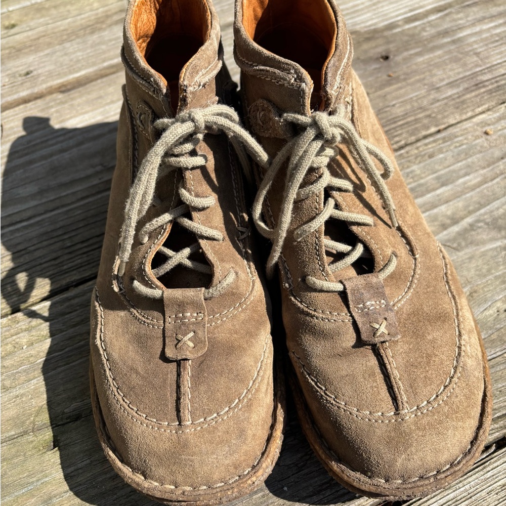 Josef Seibel Tan Suede Lace-Up Ankle Boots Made in Bulgaria EU 39 US 8.5